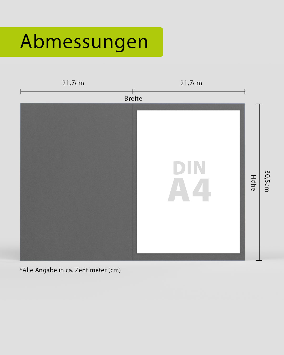 Abmessungen Faltmappe für A4 von werbegrün