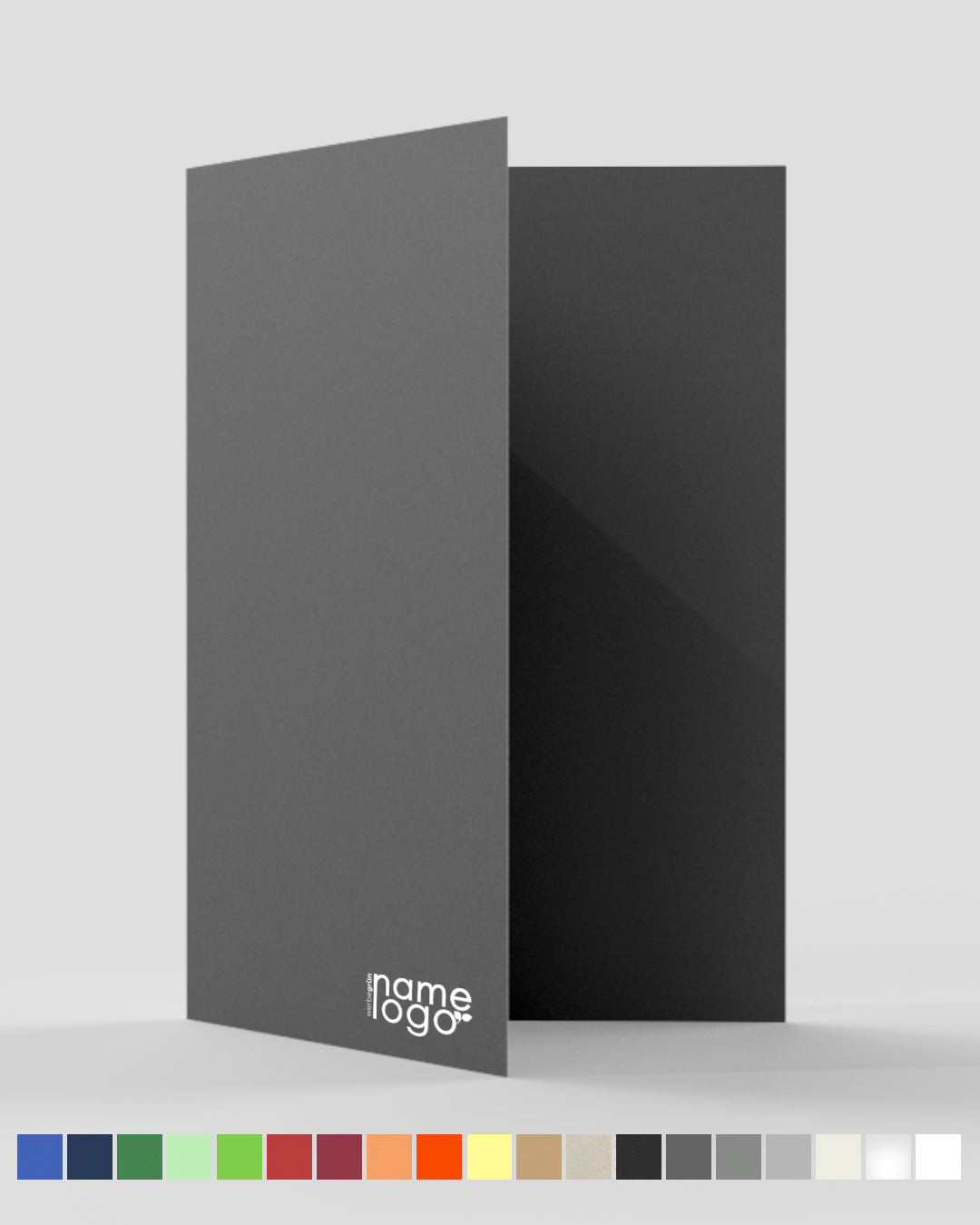 Faltmappe A4 anthrazit, FSC® MIX 70%, 320g/m² Karton, mit Logodruck, Onlineshop, Hersteller Werbegrün