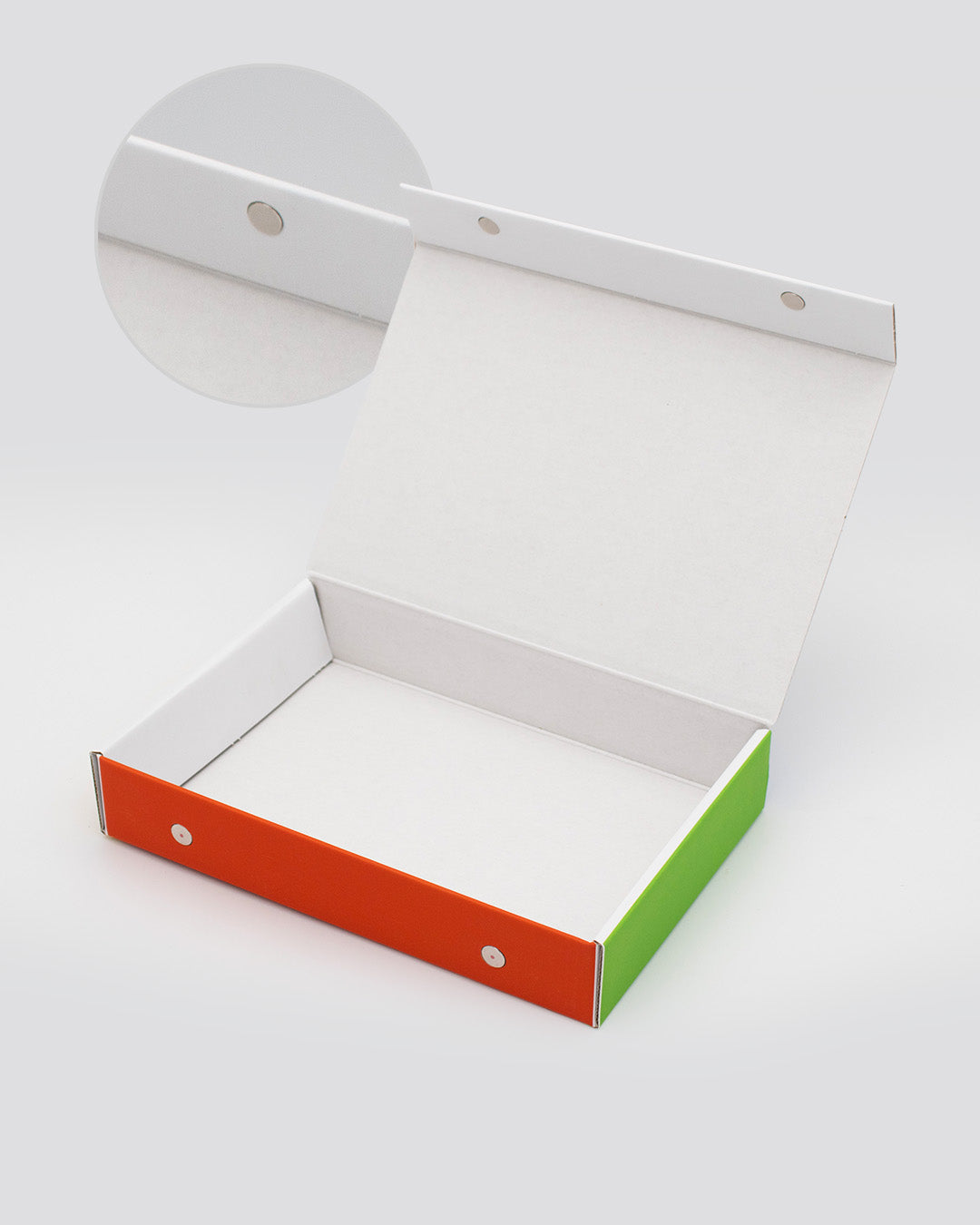 Stabile, bedruckte Magnetboxen mit Logodruck und individueller Gestaltung. Hochwertig produziert von werbegrün.