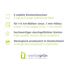 Urkundenmappen DIN A4 mit Logo-Prägung kaufen | werbegrün
