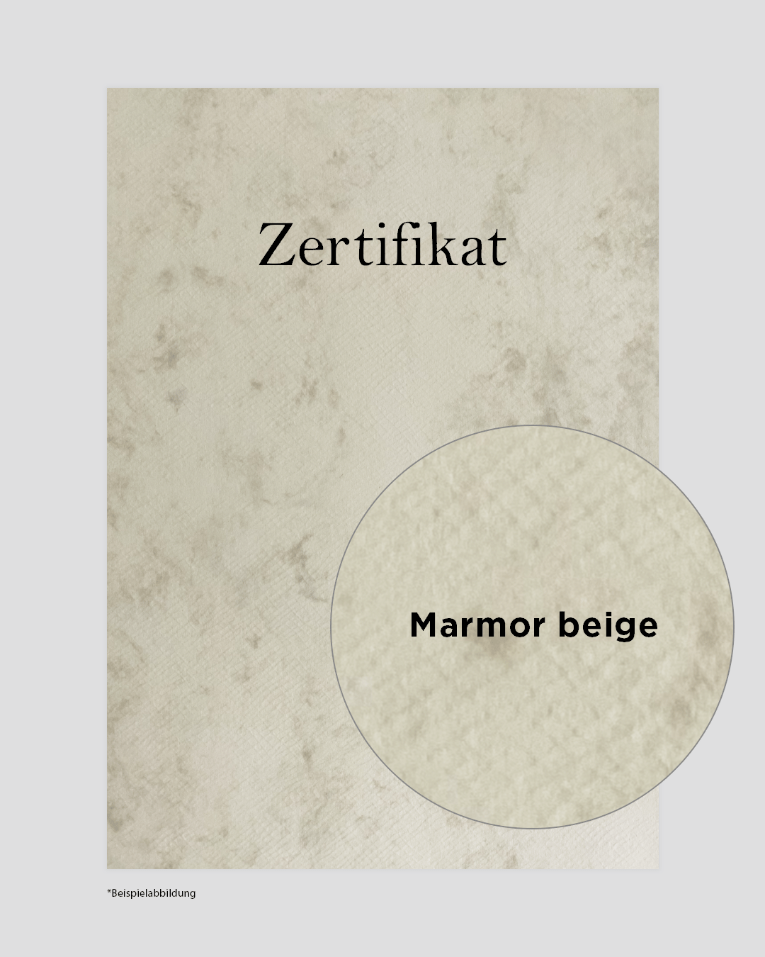 Hochwertiges DIN-A4 Urkundenpapier in Marmor beige von werbegrün im Onlineshop erhältlich.
