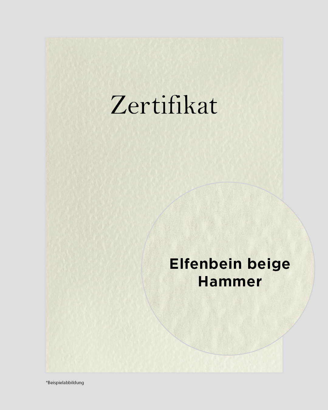 Hochwertiges DIN-A4 Urkundenpapier in Elfenbein beige Hammer von werbegrün im Onlineshop erhältlich.