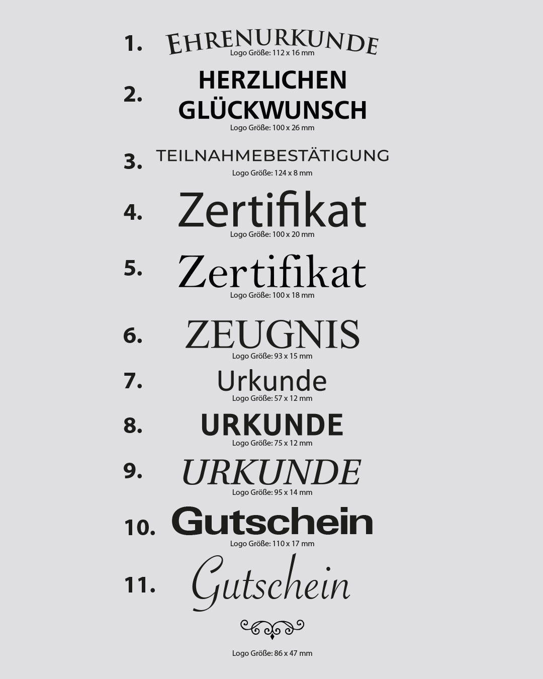 Prägungen und Schriftzüge von werbegrün auf Urkundenpapier