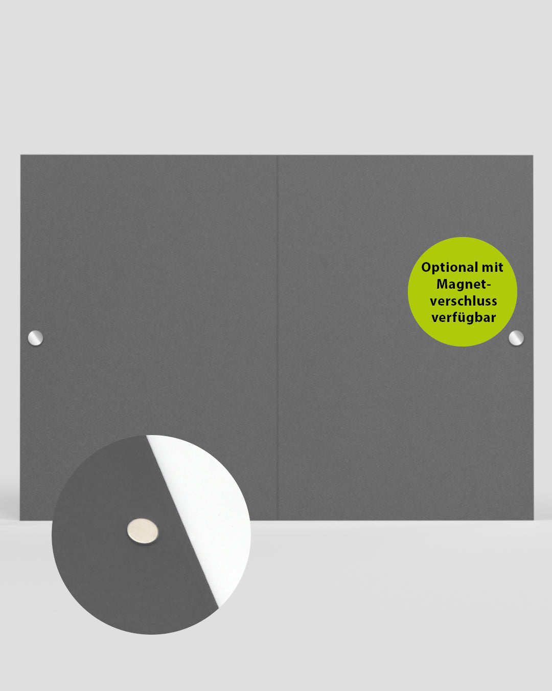 Faltmappe mit Magnetverschluss optional im Onlineshop werbegrün erhältlich