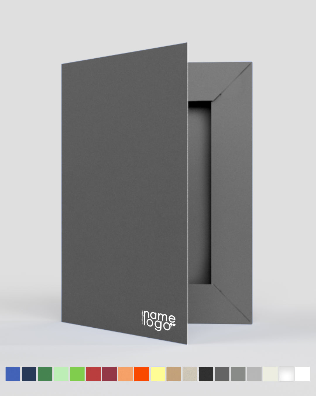 Sammelmappe A4 anthrazit, FSC® MIX 70%, 320g/m² Karton, für bis zu 50 Blätter, Onlineshop, Hersteller Werbegrün