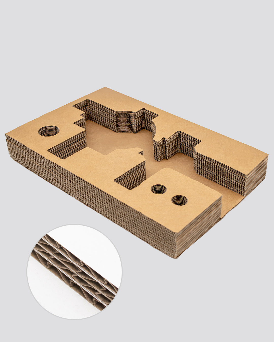 Individuelle Polsterinlays zum Verpacken von Produkten und für den sicheren Versand vom Hersteller werbegrün im Onlineshop bestellbar.