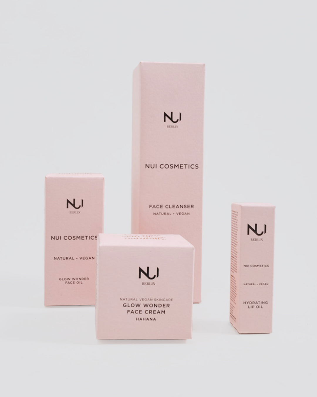 Bedruckte Faltschachteln von werbegrün in verschiedenen Größen.