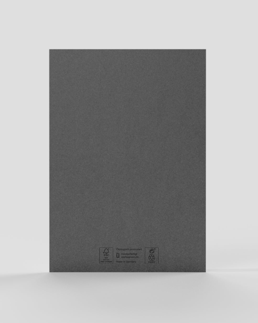 Umweltlogo: A4 Mappe mit Umweltlogo Prägung auf der Rückseite von werbegrün