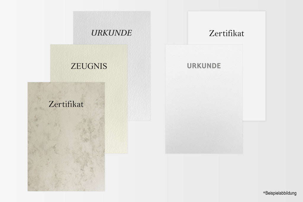 Urkundenpapier A4 mit Prägung & Logo | werbegrün